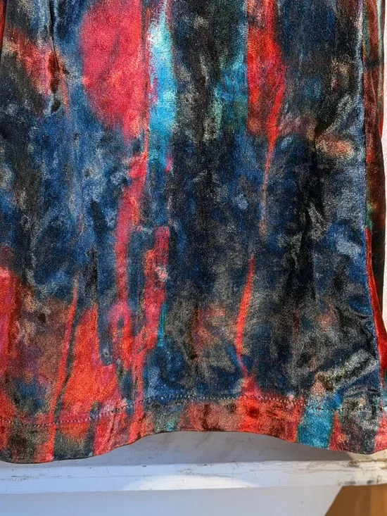 Free People Rendal Multicolor Velvet Flare Pants - Red, Blue, Green - Picture 5 of 14